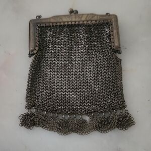 Vintage Victorian German Silver Mesh Chainmail Coin Purse